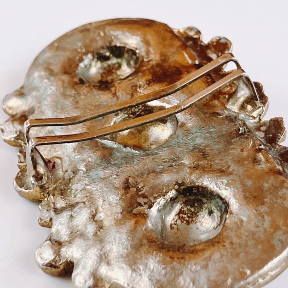 VTG 1970s Victorian Revival Ornate Gold Tone Cast Metal Rococo Belt Buckle - Picture 9 of 11